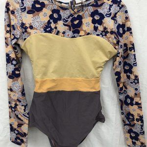 Women's Seea Hermosa Olbia Long Sleeve One Piece Swimsuit Size Large